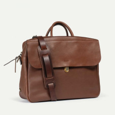 Bleu de Chauffe Zeppo Solo 1-Compartment Business Bag Amber Brown