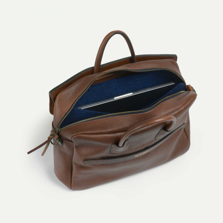 Bleu de Chauffe Zeppo Solo 1-Compartment Business Bag Amber Brown