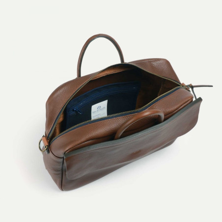Bleu de Chauffe Zeppo Solo 1-Compartment Business Bag Amber Brown