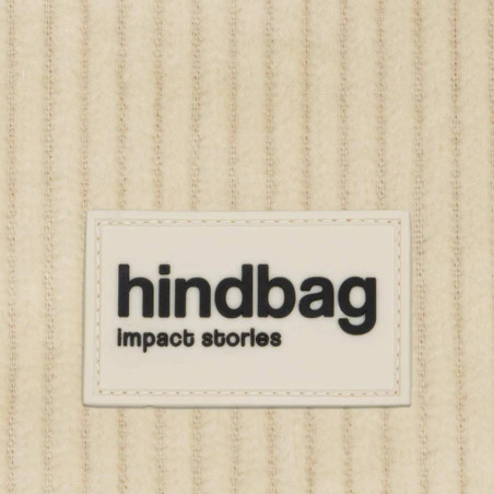 Hindbag Côme Porte Clés Sac Banane Velours Beige de près