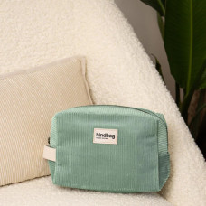 Hindbag Leon Cosmetic Case Water Green Velvet