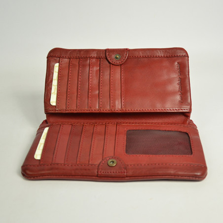 Biba Boston Large Zippered Wallet BT34 Bordeaux