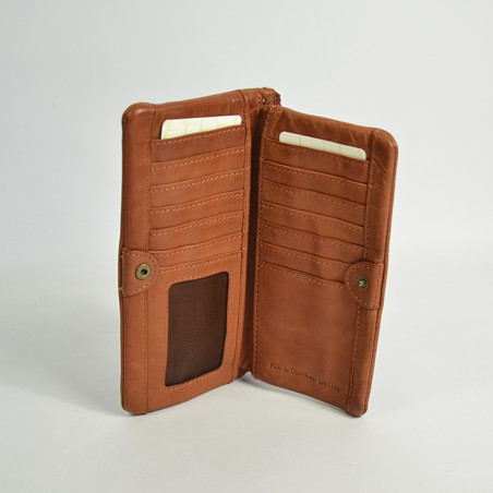 Biba Boston Grand Portefeuille Zippé BT34 Cuero ouvert