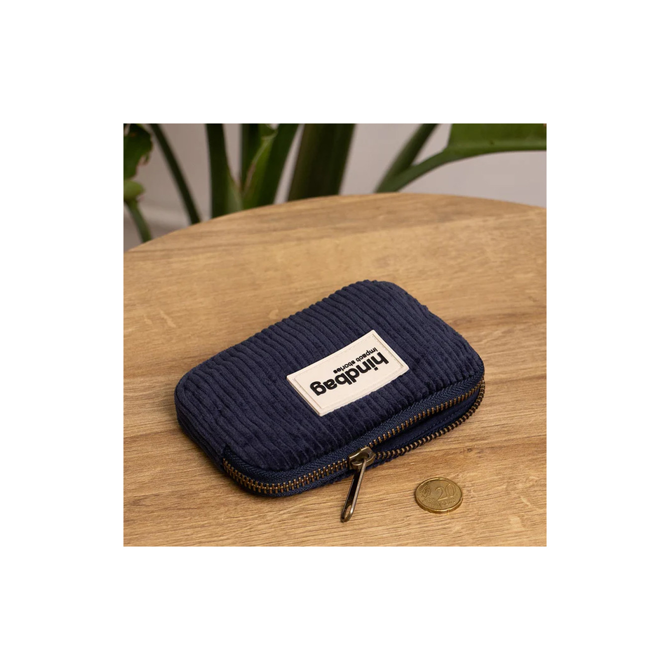 Hindbag Lili Small Coin Purse Velvet Navy