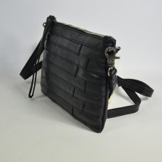 Biba Lewisburg Bricks Shoulder Pouch Bag in Leather LEB16L Negro