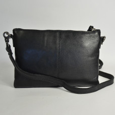 Biba Lewisburg Bricks Shoulder Pouch Bag in Leather LEB16L Negro