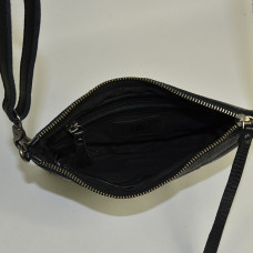 Biba Lewisburg Bricks Shoulder Pouch Bag in Leather LEB16L Negro