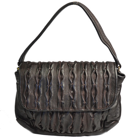 Biba Meyers Washed Sculpted Leather Satchel MEE1L Bone Brown