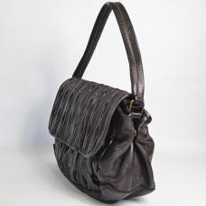 Biba Meyers Washed Sculpted Leather Satchel MEE1L Bone Brown