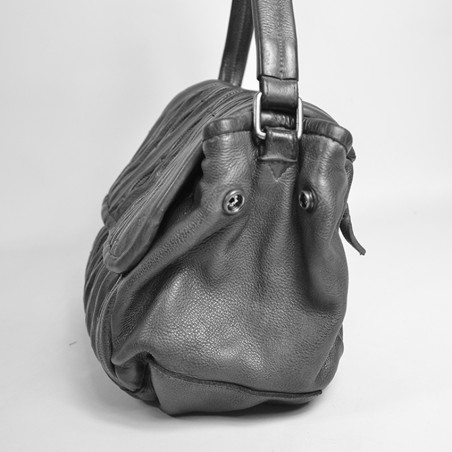 Biba Meyers Washed Sculpted Leather Satchel MEE1L Bone Brown