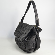 Biba Meyers Washed Sculpted Leather Satchel MEE1L Negro