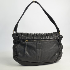 Biba Meyers Washed Sculpted Leather Satchel MEE1L Negro