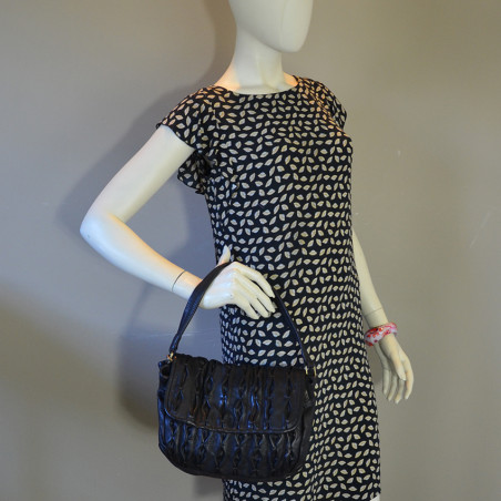 Biba Meyers Washed Sculpted Leather Satchel MEE1L Negro