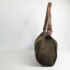 Biba Beaver Velour Leather Satchel BEV2L Fawn Brown