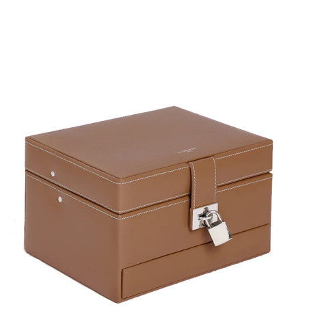 Le Tanneur Automatic Jewelry Box Natural Leather