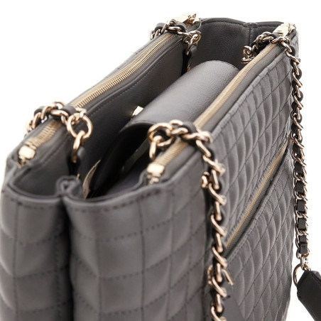 Guess Nadira Sac Cabas Matelassé SLA Slate OUVERT