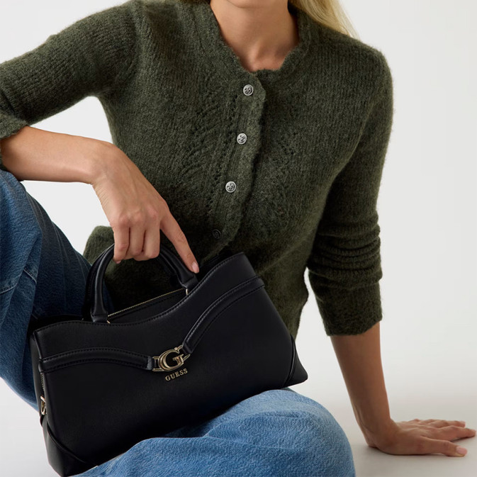 Guess Dea Black Clutch Handbag