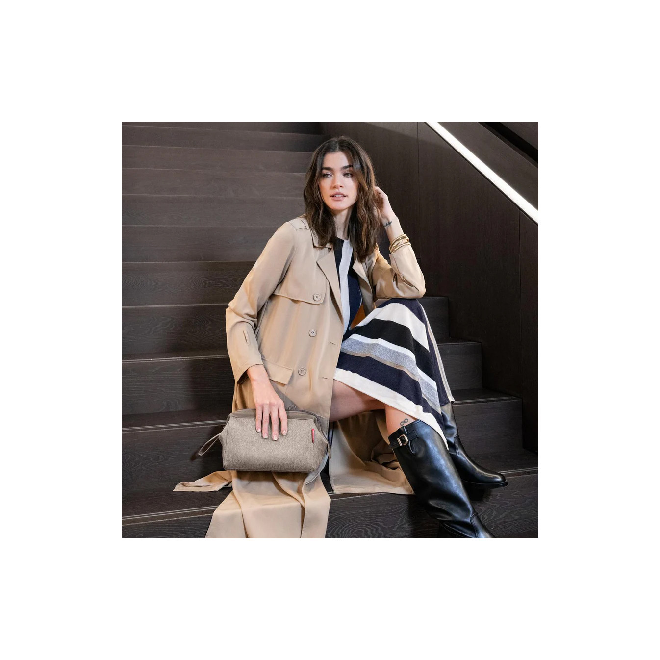 Reisenthel Travelcosmetic Herringbone Moka Toiletry Bag