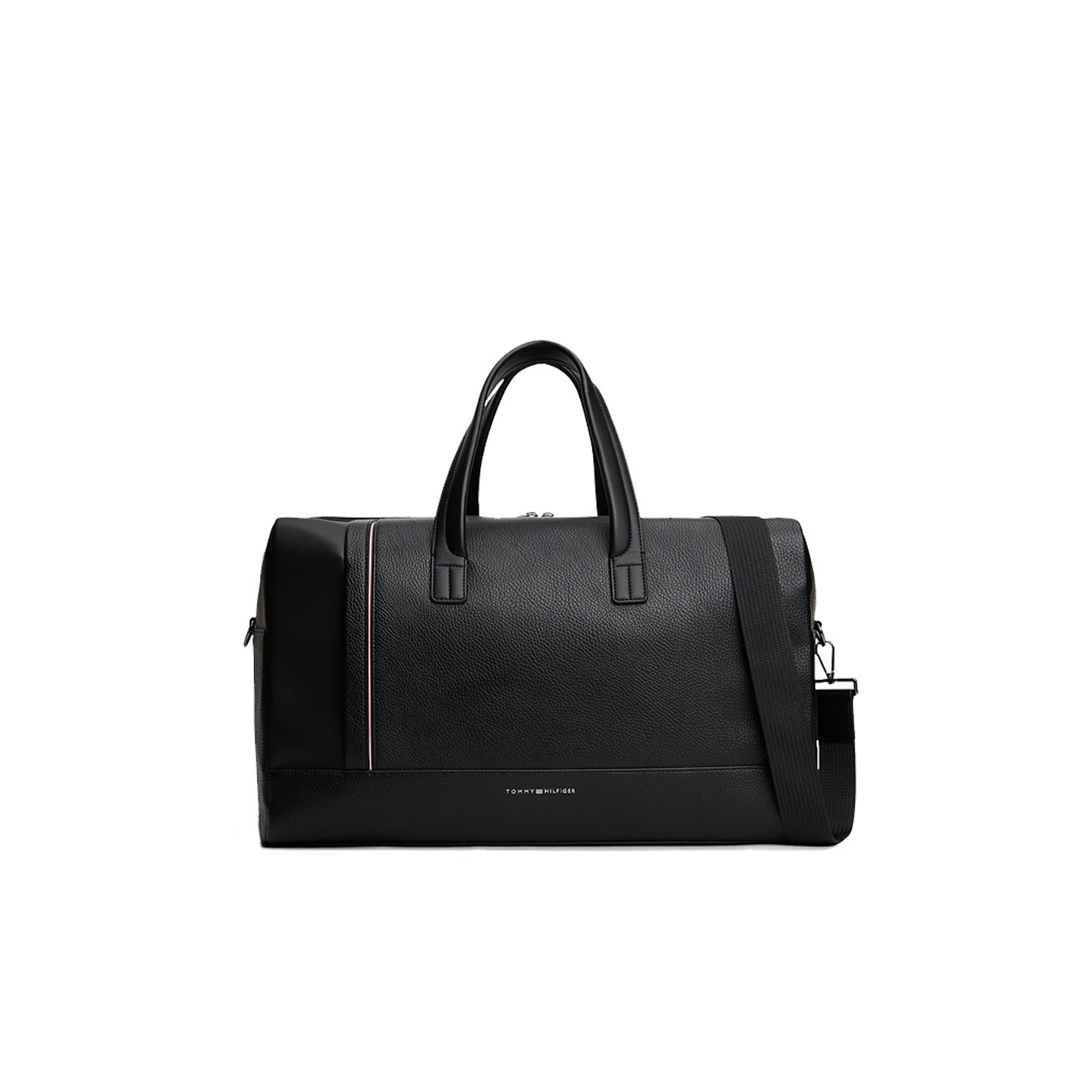 Tommy Hilfiger Th Central Sac Duffle En Cuir Grainé Bds Black