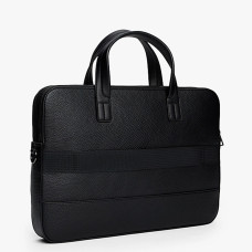 Tommy Hilfiger Th Central Computer Satchel Grainy Effect Bds Black