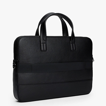 Tommy Hilfiger Th Central Computer Satchel Grainy Effect Bds Black