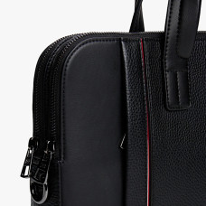 Tommy Hilfiger Th Central Computer Satchel Grainy Effect Bds Black