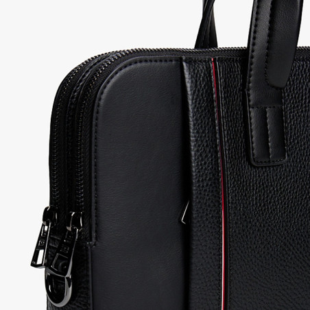 Tommy Hilfiger Th Central Computer Satchel Grainy Effect Bds Black