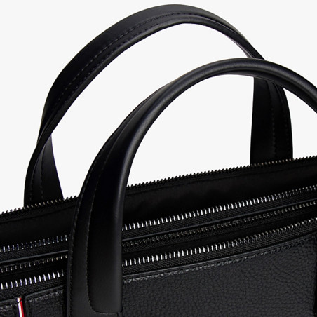 Tommy Hilfiger Th Central Computer Satchel Grainy Effect Bds Black