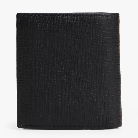 Tommy Hilfiger TH Flag Saffiano Leather 3-Section Wallet BDS Black