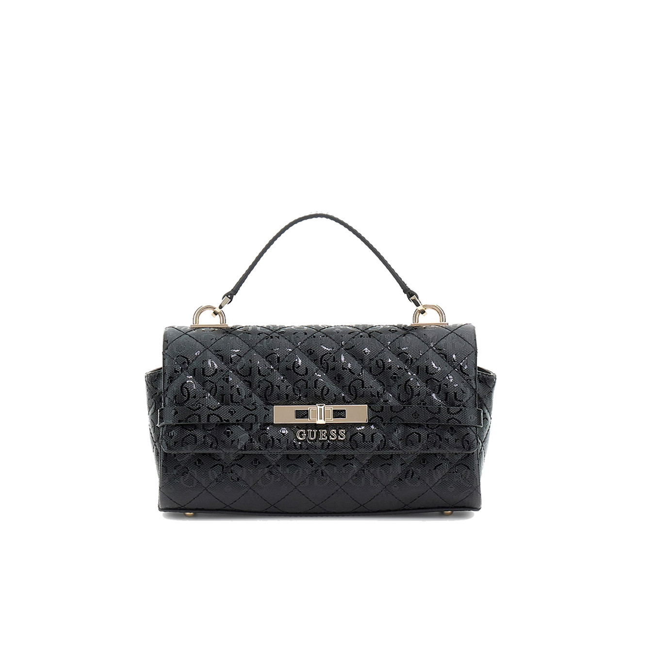 Guess Idra Mini Sac A Main Matelassé Et Logo 4G Black