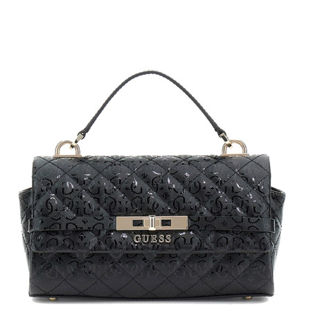 Guess Idra Mini Handbag Quilted With Logo 4G Black