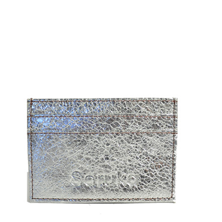 Soruka Junes Compact Card Holder Silver Leather