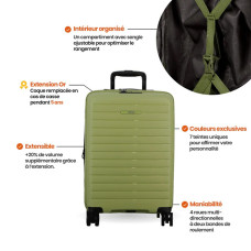 Jump Striper 55cm 4-Wheel Expandable Carry-On Bag
