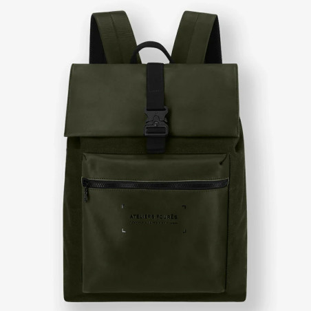 Ateliers Fourès Aristote Backpack with Flap R445 Khaki