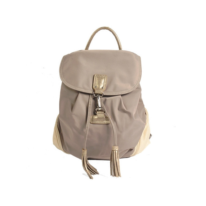 Lancaster-Paris Pompon Beige Gold Backpack Lancaster | Bags | Lancasterparis Pompon Beige Gold Backpack  main image 2