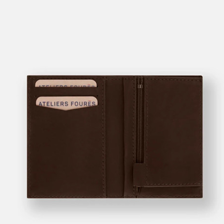 Ateliers Fourès Platon Mini Portefeuille Café ouvert
