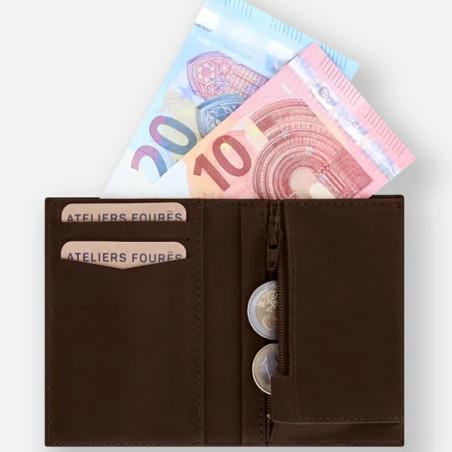 Ateliers Fourès Platon Mini Wallet H21 Coffee