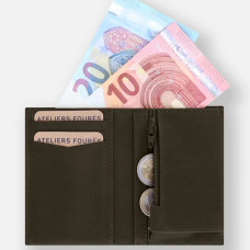 Ateliers Fourès Platon Mini Portefeuille Maquis ouvert billets