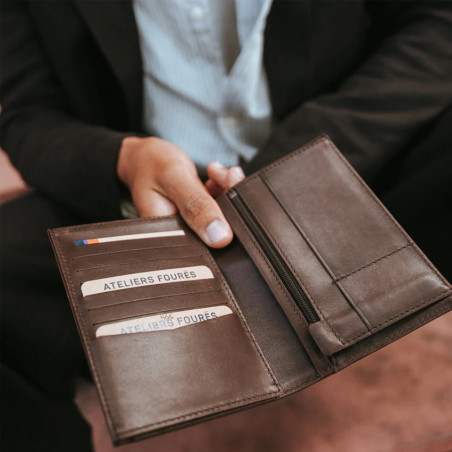 Ateliers Fourès Platon Grand Wallet H66 Coffee