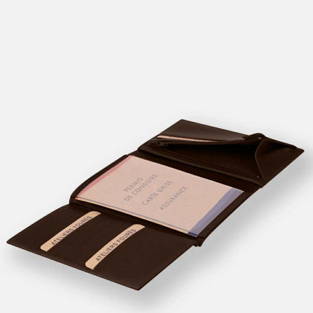 Ateliers Fourès Platon Grand Wallet H66 Coffee