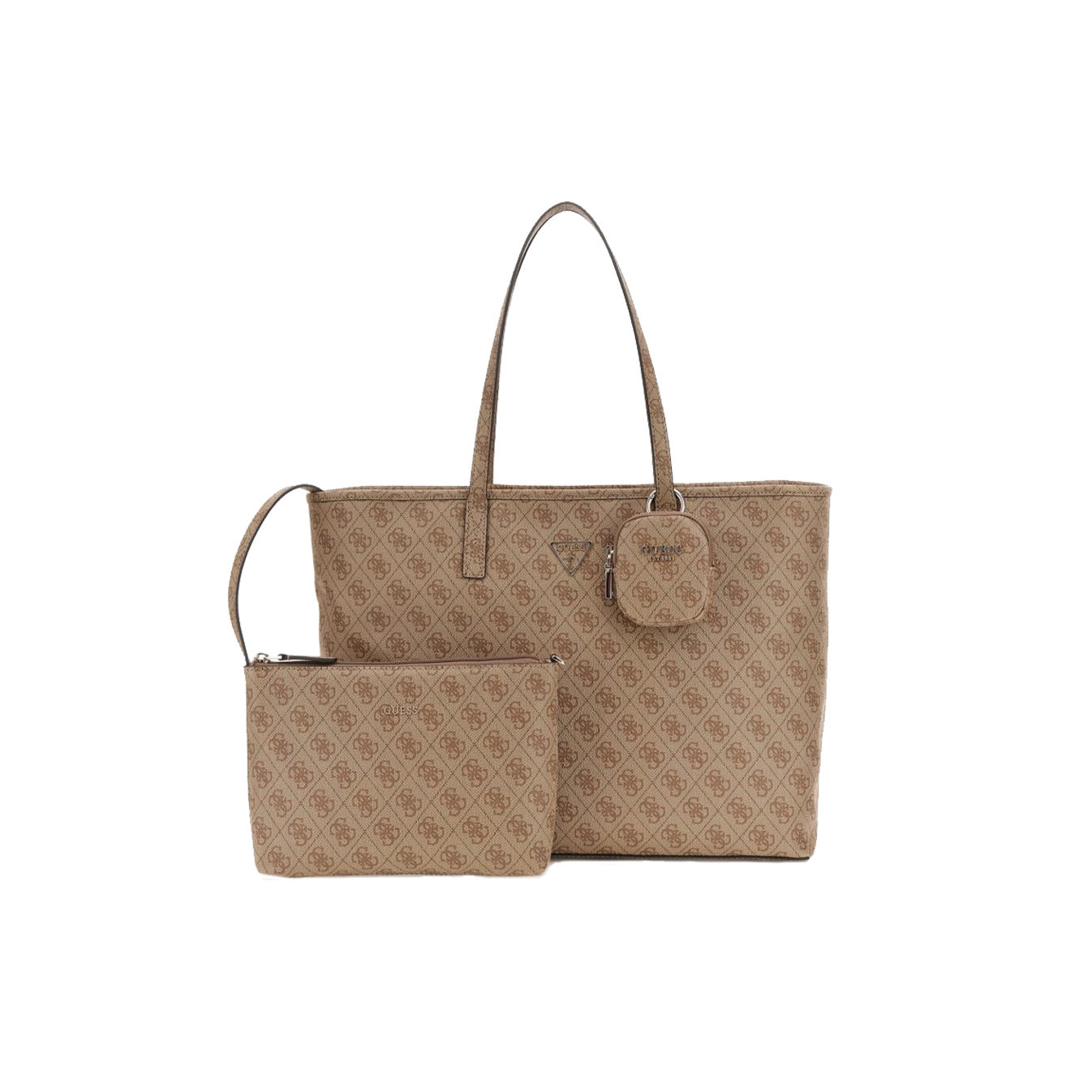Guess Power Play II Sac Shopping et Pochette 2 en 1 Ltl Latte Logo