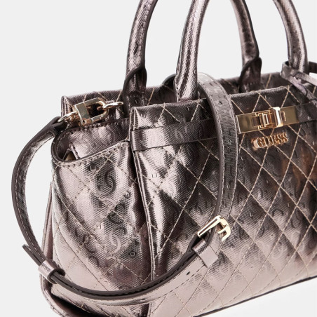 Guess Idra Clutch with Quilted Design and 4G Pewter Logo