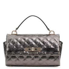 Guess Idra Mini Sac A Main Matelassé Et Logo 4G Pewter
