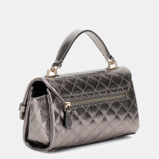 Guess Idra Mini Handbag Quilted With Logo 4G Pewter