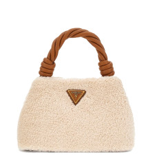 Guess Shaida Mini Handbag Faux Fur Ntc Cream