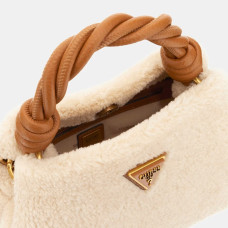 Guess Shaida Mini Handbag Faux Fur Ntc Cream