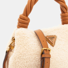 Guess Shaida Mini Handbag Faux Fur Ntc Cream