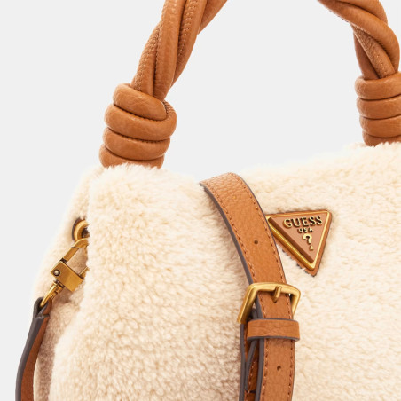 Guess Shaida Mini Handbag Faux Fur Ntc Cream