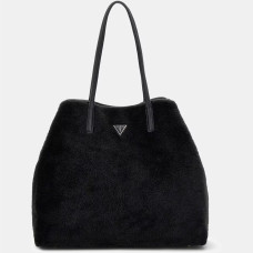 Guess Victtoria Shopping Bag and Detachable Faux Fur Pouch NTC Black