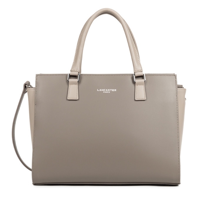 Lancaster Smooth Sac Porté Main 437-04 Taupe Galet